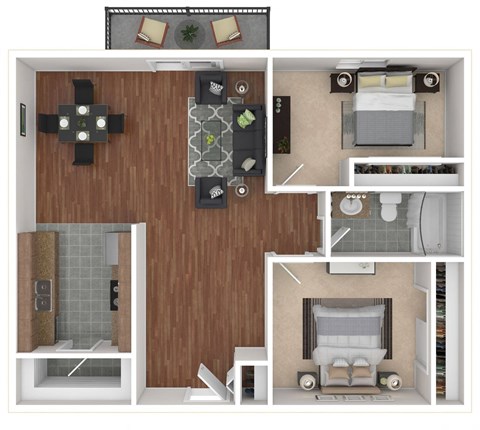 2 bedroom 1 bathroom floor plan